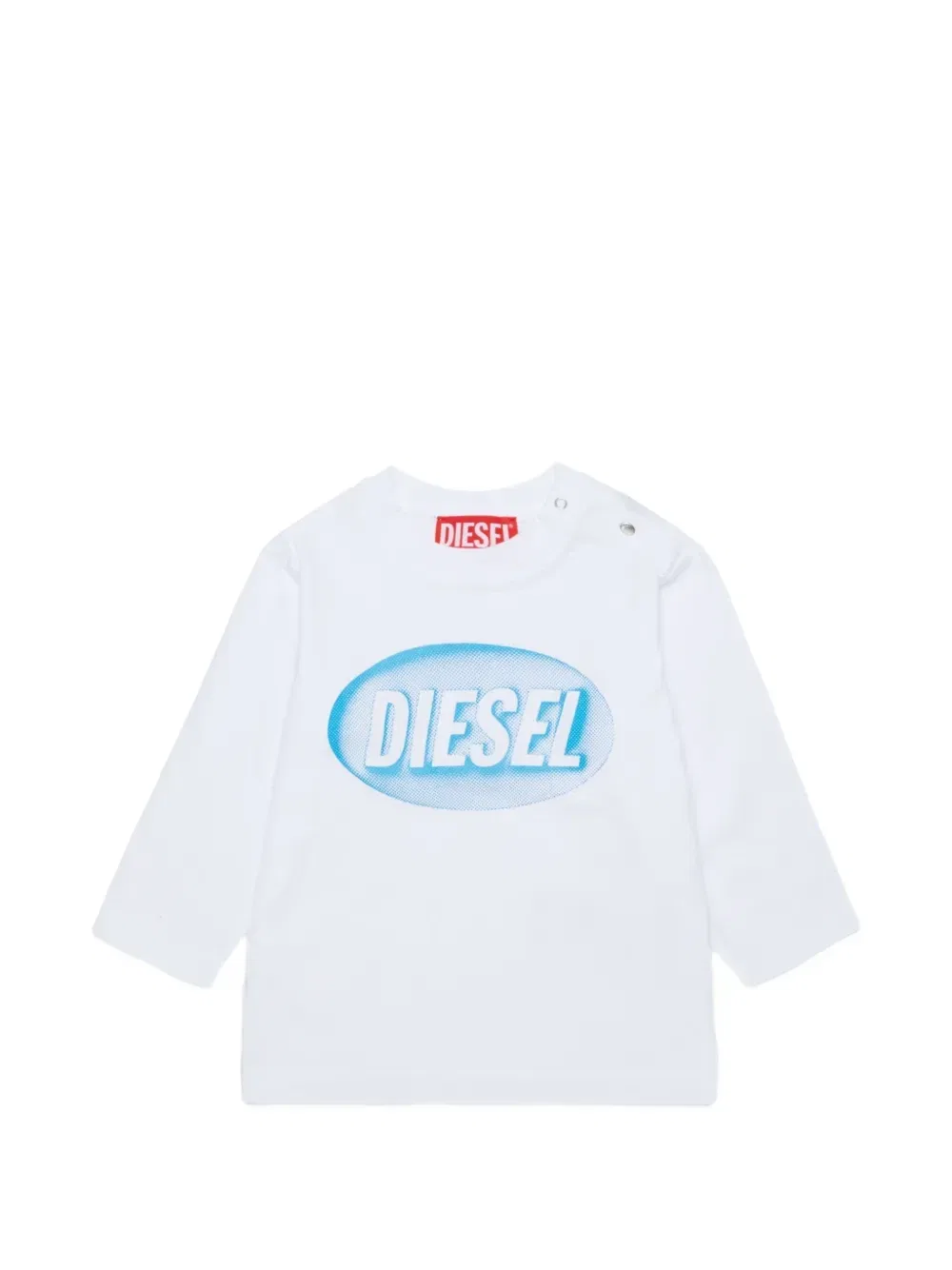 Футболка с длинными рукавами и логотипом Diesel Kids, белый