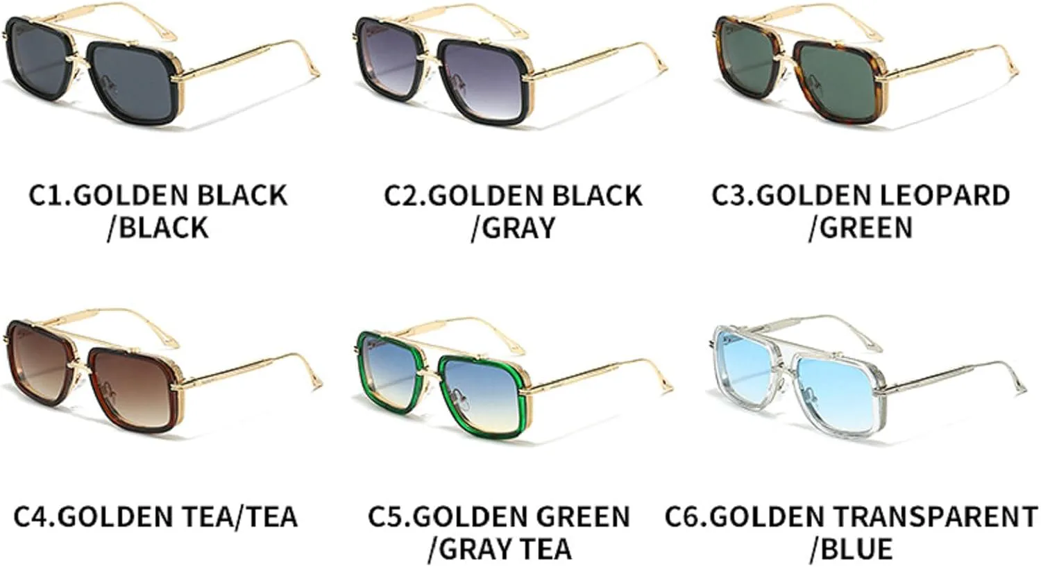 

Солнцезащитные очки-пилот в стиле ретро, ​​квадратные, для женщин и мужчин, модные, с защитой от УФ-излучения UV400, металлическая оправа mincl, Leoppard Green