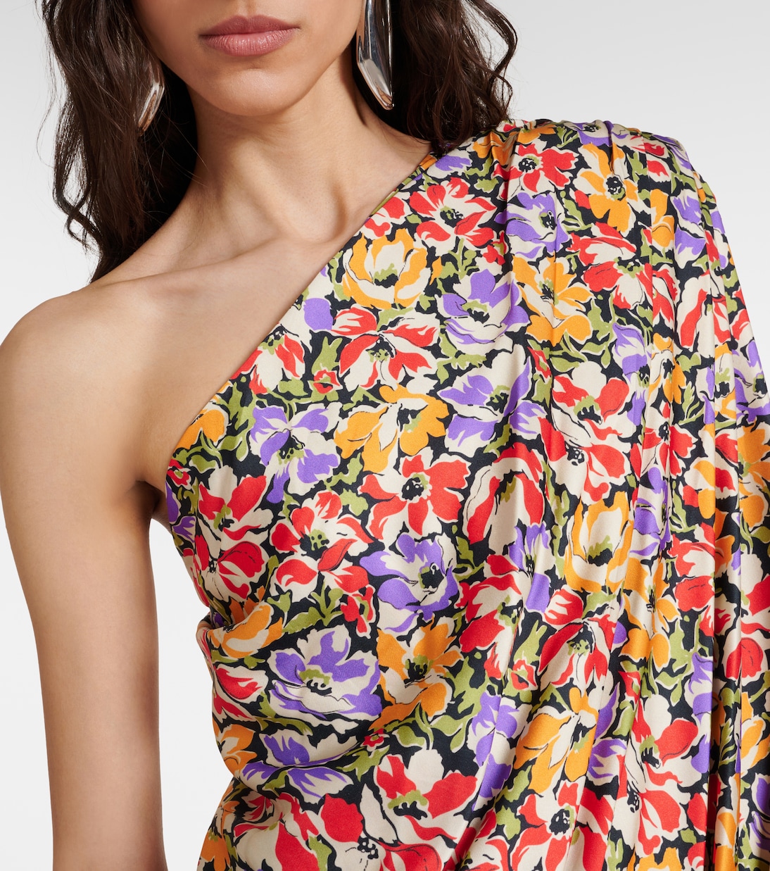 Мини-платье на одно плечо с цветочным принтом Stella McCartney, разноцветный — фото 4