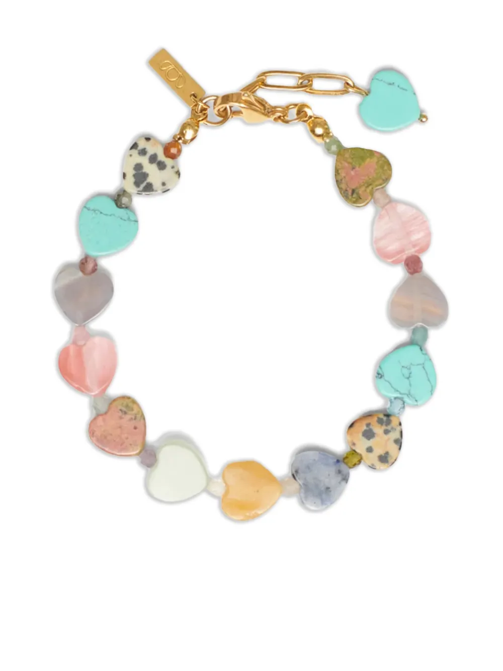 

Браслет с драгоценными камнями в форме сердца Labelled Jewellery, золотой