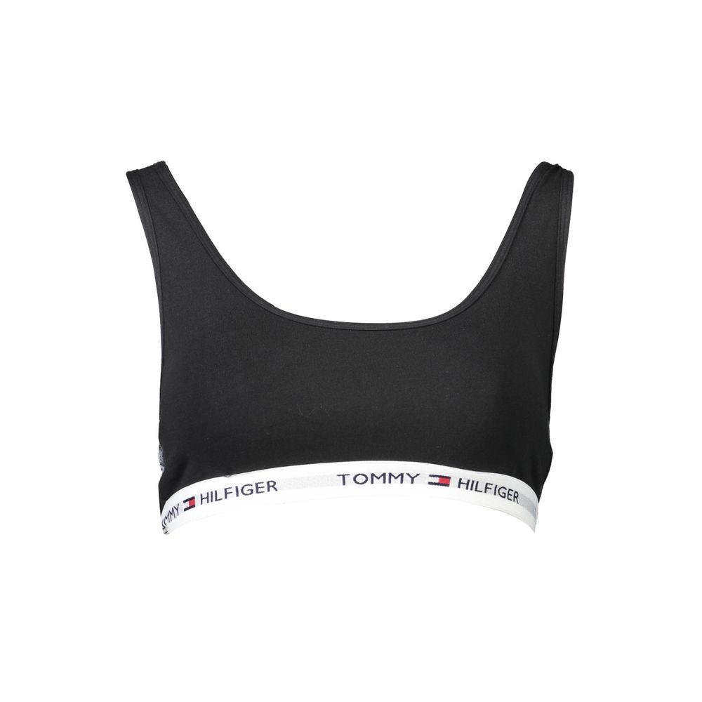 

Черный хлопковый женский спортивный бюстгальтер Tommy Hilfiger