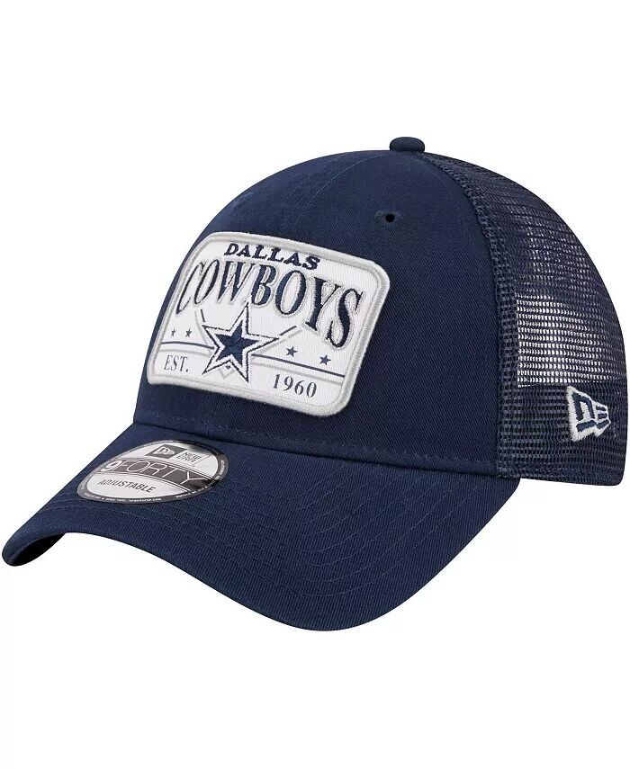 

Мужская темно-синяя регулируемая шляпа Dallas Cowboys Plate 9FORTY Trucker New Era, синий