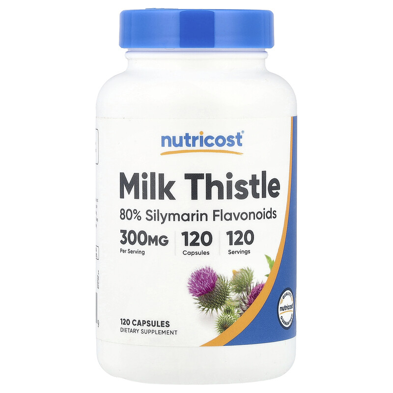 

Nutricost, Расторопша, 300 мг, 120 капсул