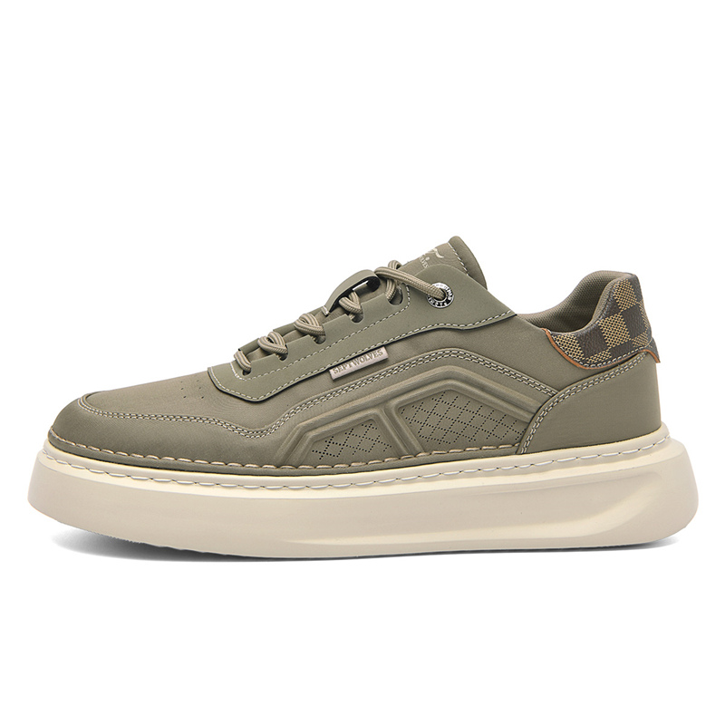 

SEPTWOLVES Низкие скейтерские кроссовки мужские хаки, цвет Khaki (Standard Leather Shoe Size)