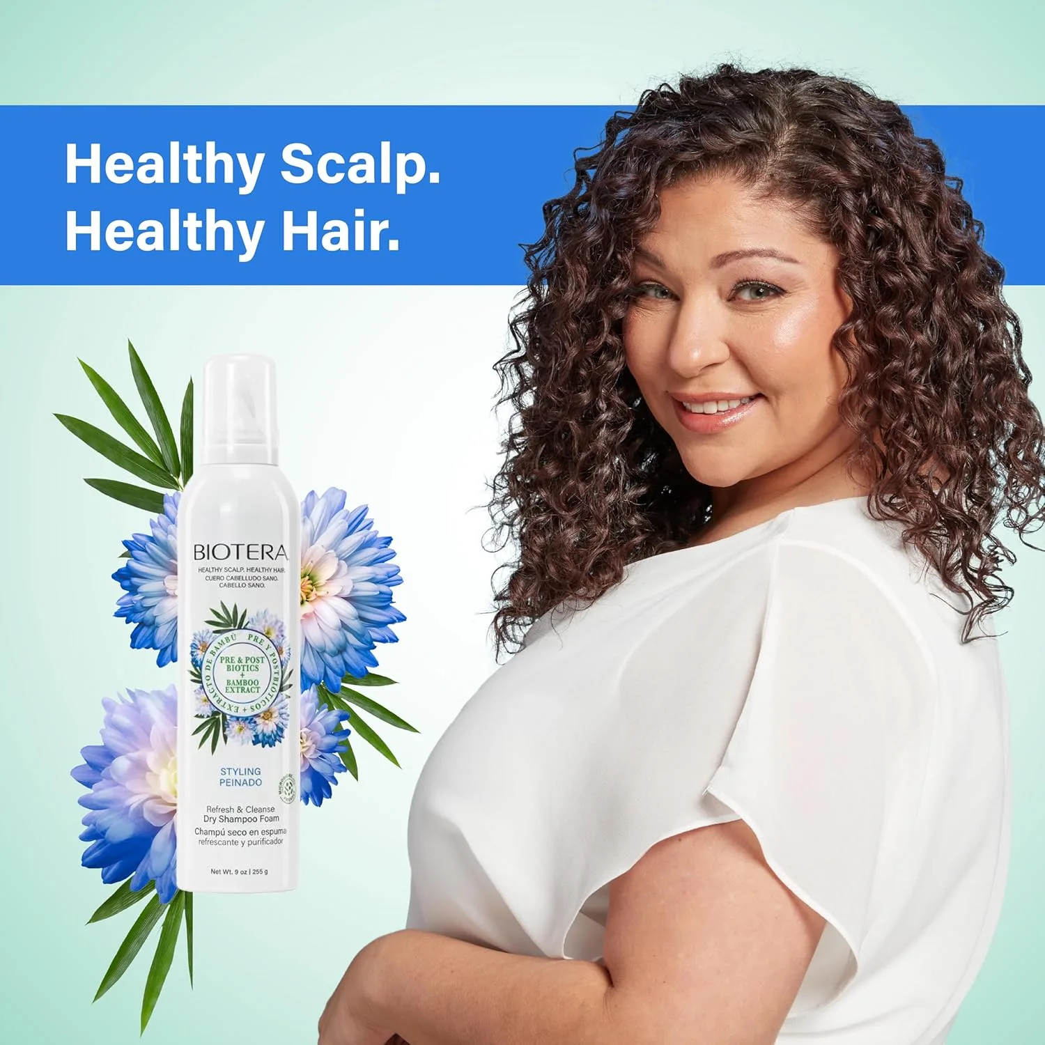 Сухой шампунь-пенка Biotera Refresh & Cleanse для жирной кожи головы и волос | Веганский продукт, не тестируется на животных | Без парабенов | Безопасен для окрашенных волос | 255 мл, white — фото 2