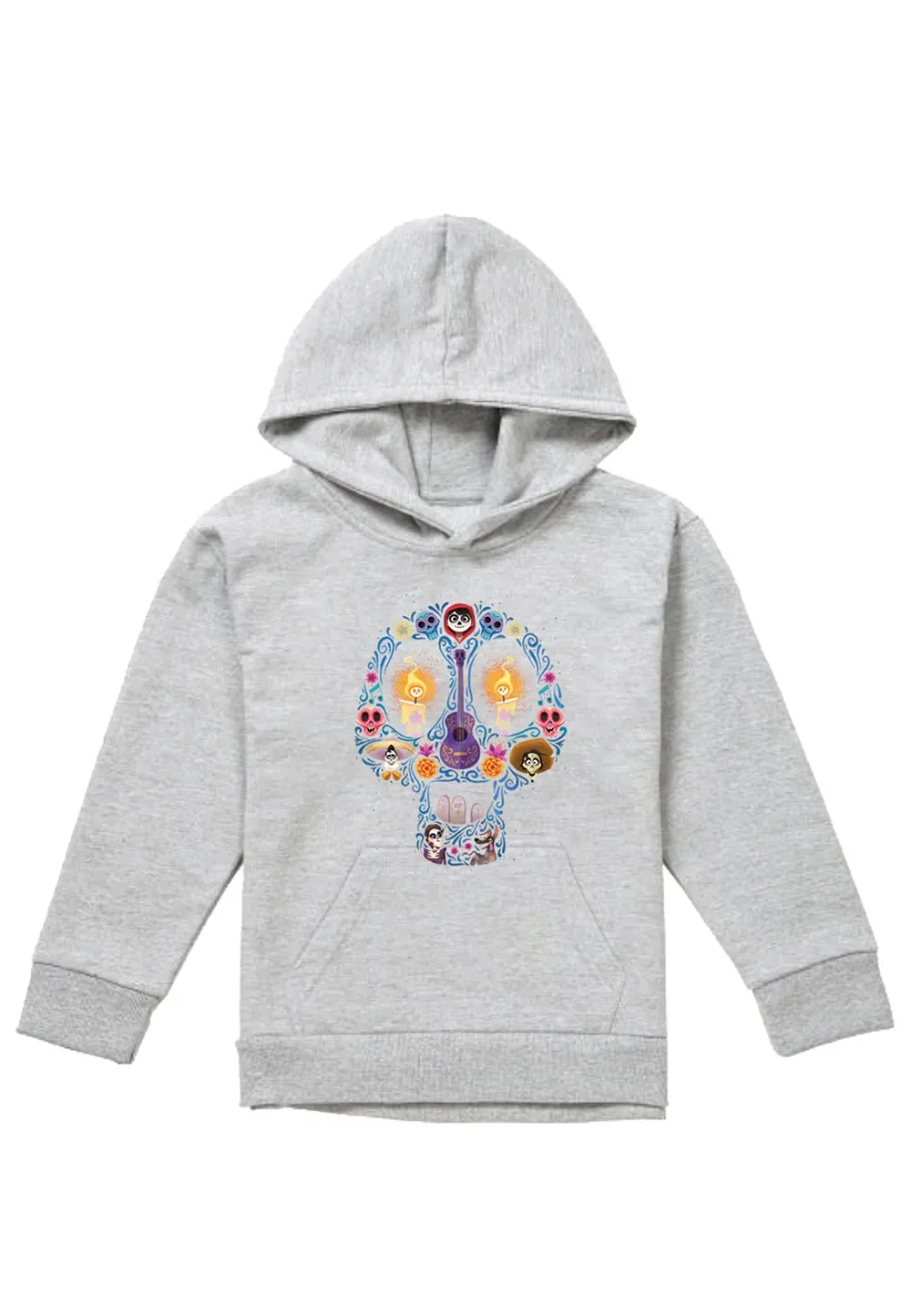Детская худи-толстовка с принтом Coco Disney, Athletic Heather, серый — фото 4
