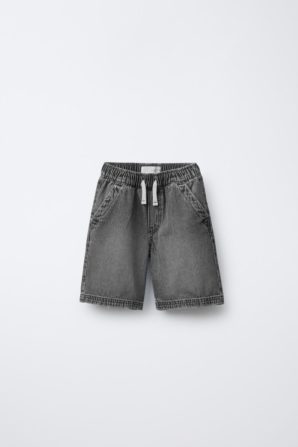 

Джинсовые шорты-бермуды свободного покроя ZARA, цвет Mid-grey
