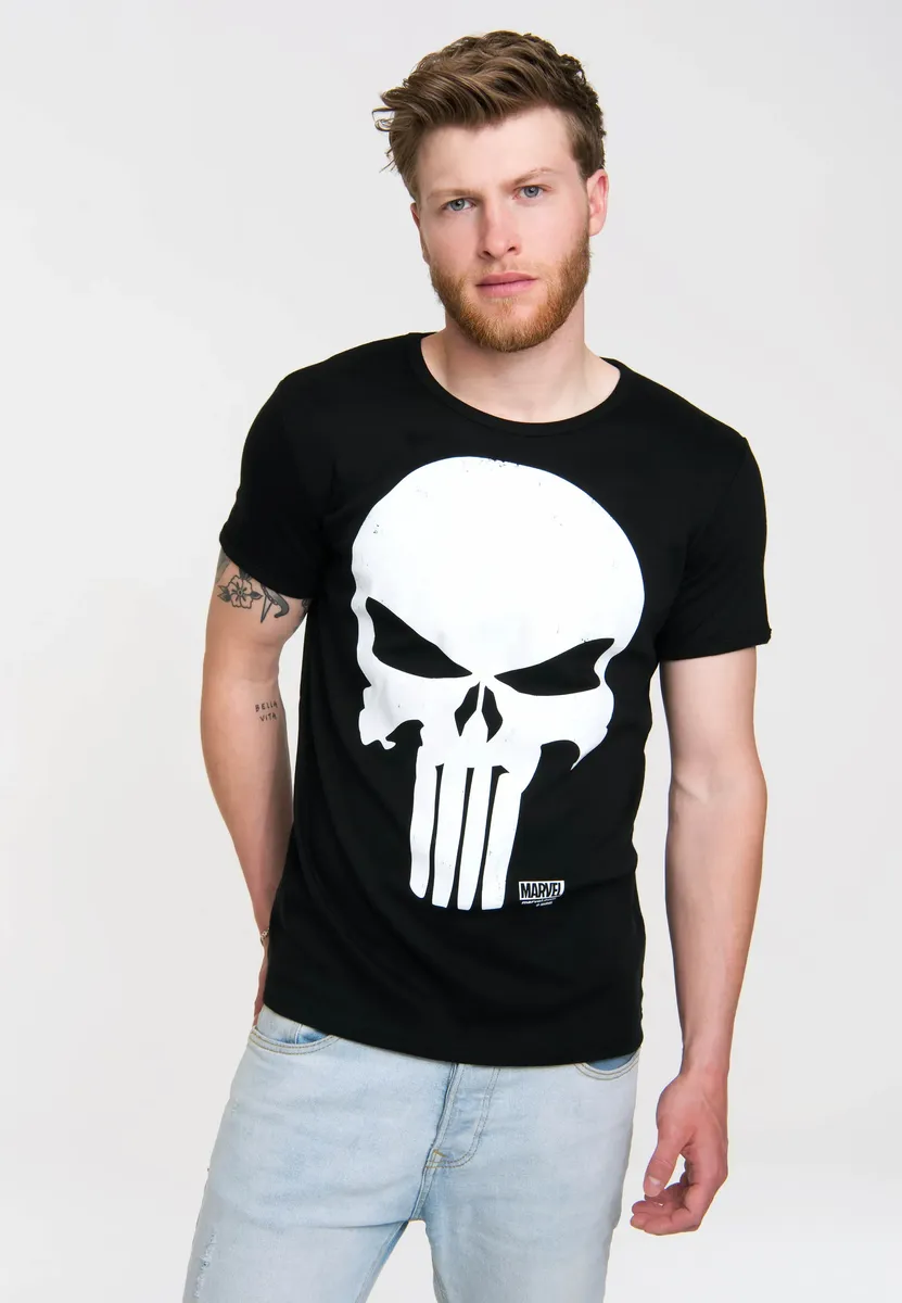 

Футболка Logoshirt "Marvel - Punisher" с крупным принтом "Каратель", черный