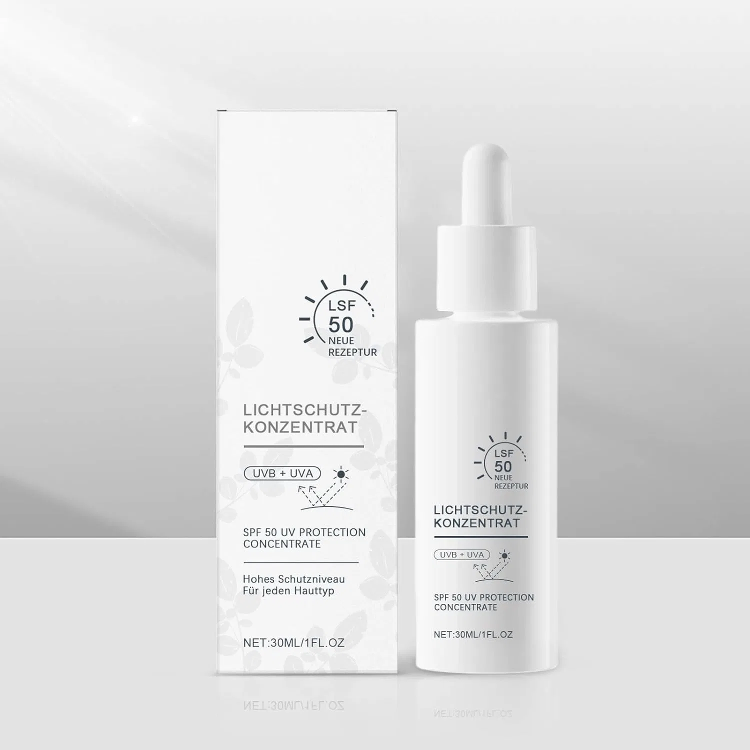 Солнцезащитный крем для лица легкий SPF 50 PA+++ Generic 30 мл белый — фото 2