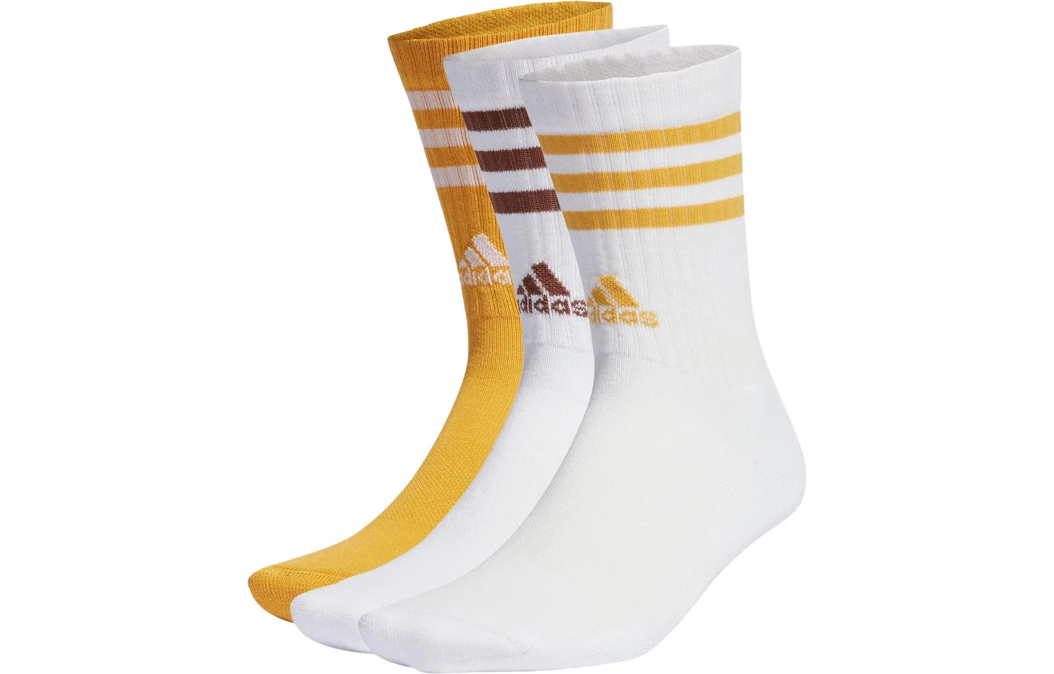 Унисекс носки Mid-Calf Adidas, 3 pack (белый+белый+коричневый)