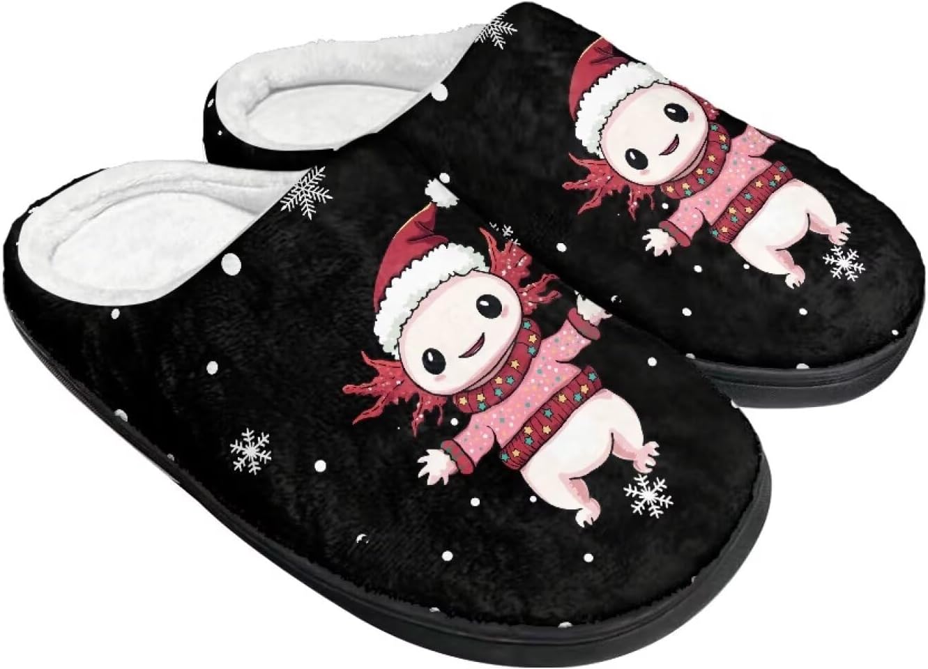 

Женские тапочки против скольжения, мужские домашние тапочки на Рождество, теплые и мягкие домашние тапочки для зимы и осени Baxinh, черный