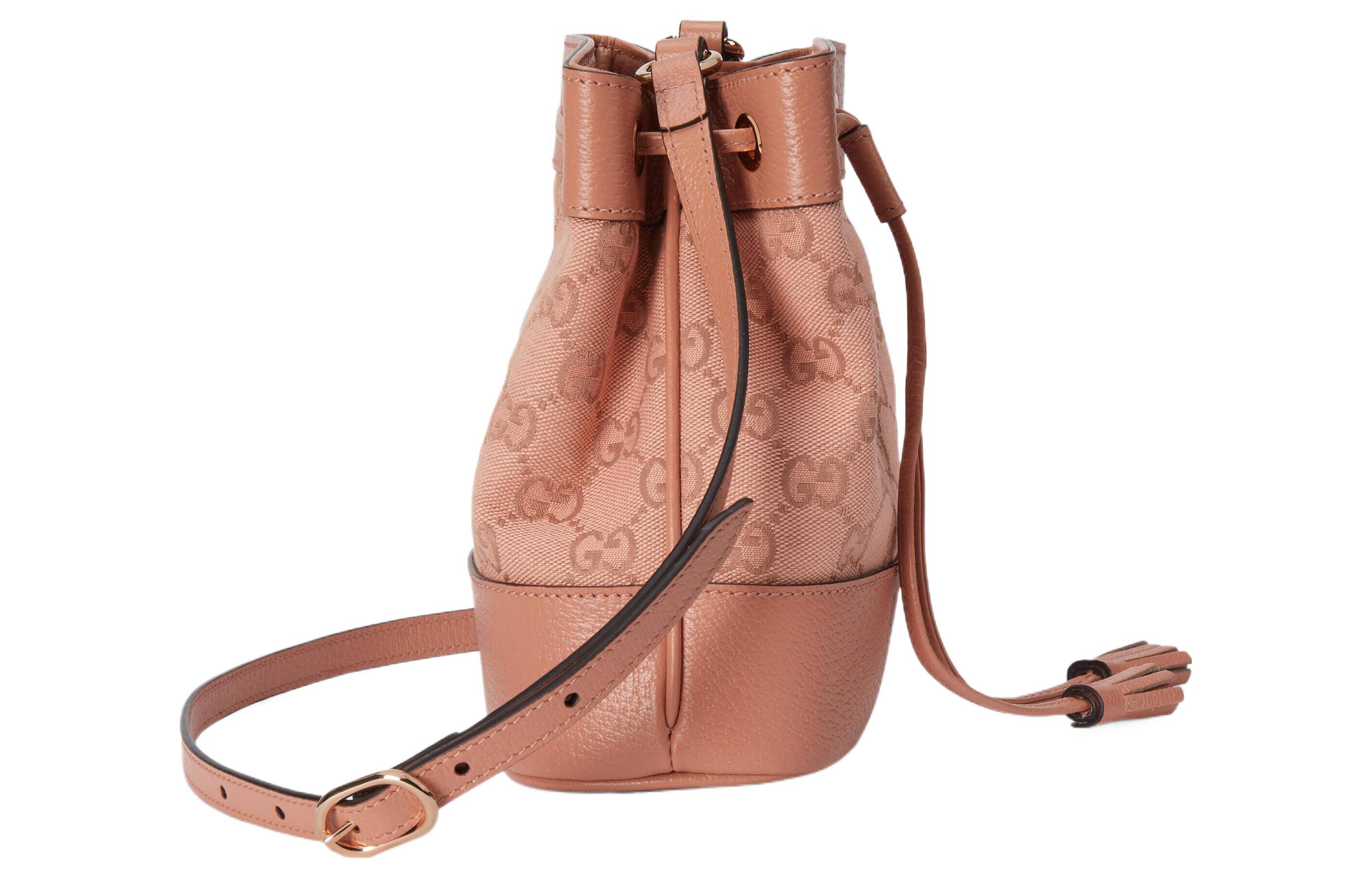 Женская сумка-ведро GUCCI Ophidia из канваса с кожаной отделкой — фото 3