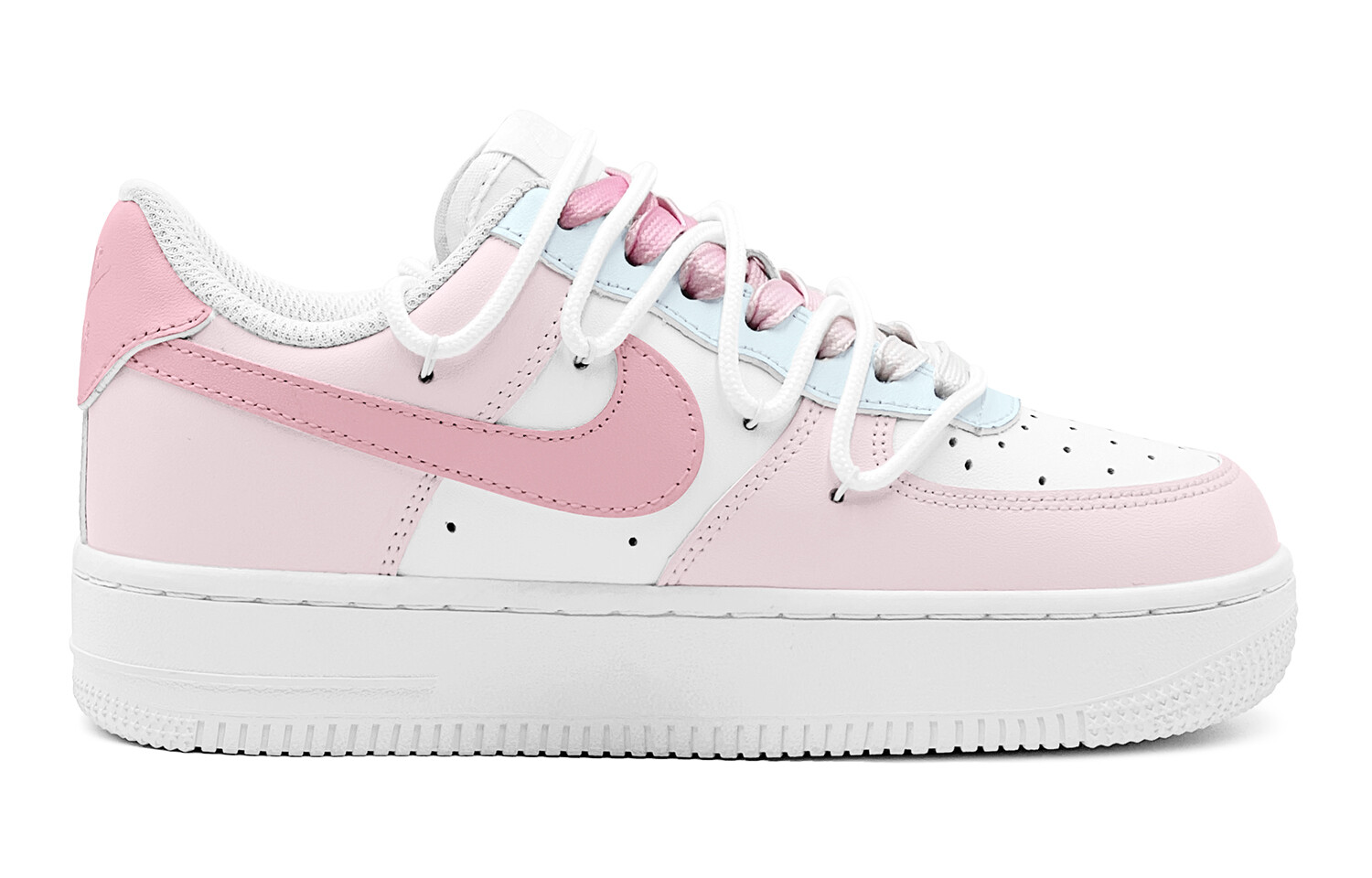 Кроссовки Nike Air Force 1 Skateboarding Shoes Men Low-top Blue/pink/white, розовый — фото 4
