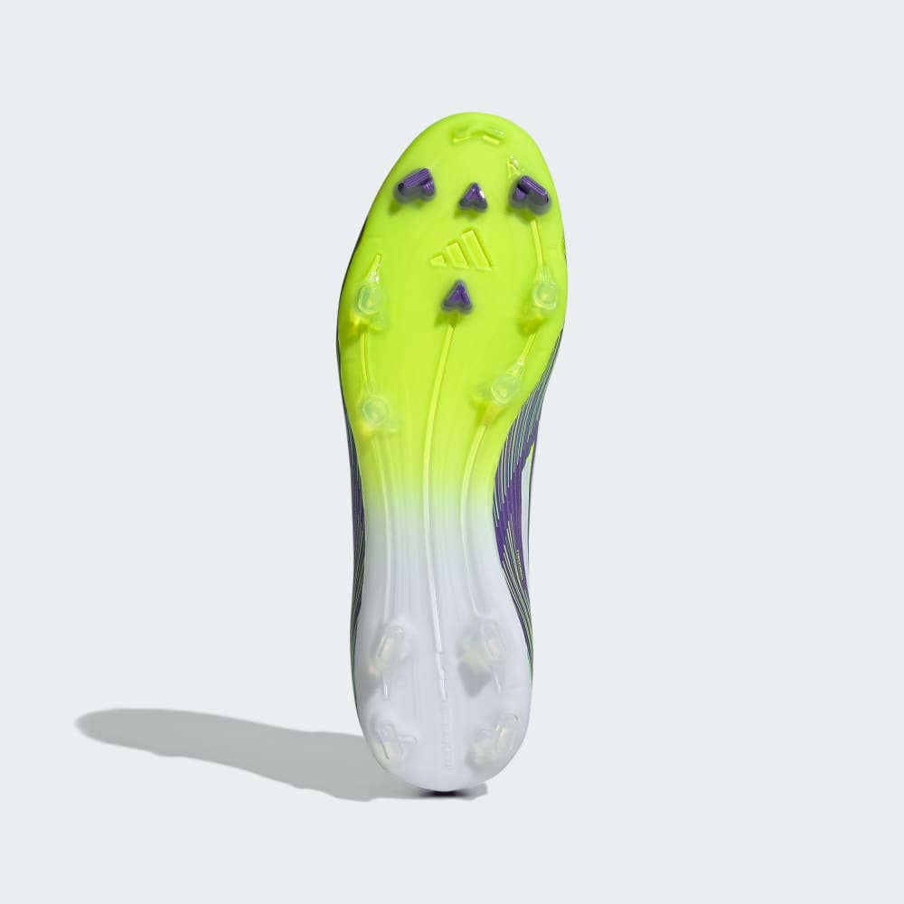 Бутсы Adidas F50 League Mid Firm/Multi-Ground Cleats, цвет Purple Rush/Cloud White/Lucid Lemon — фото 4