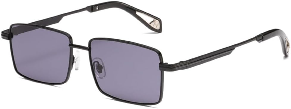 

Прямоугольные солнцезащитные очки для женщин, винтажные металлические солнцезащитные очки для мужчин, ретро узкие солнцезащитные очки с защитой от УФ-излучения UV400 HDUBFY, C4