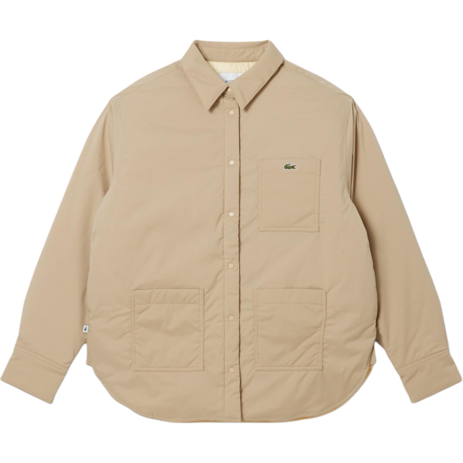 

LACOSTE Рубашка Женская Бежевые/02S Лацканы Утолщенные