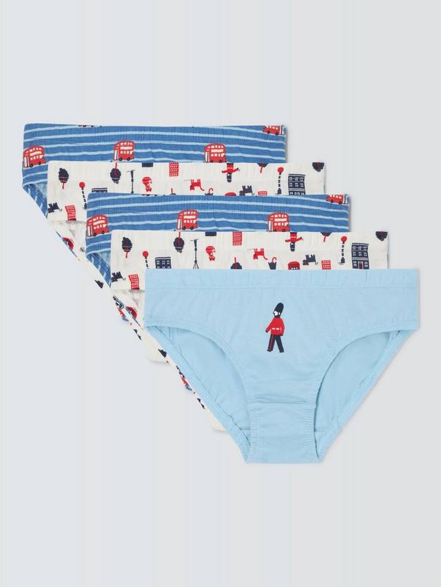 

Детские трусики с лондонским принтом John Lewis, Pack of 5, Blue/Multi
