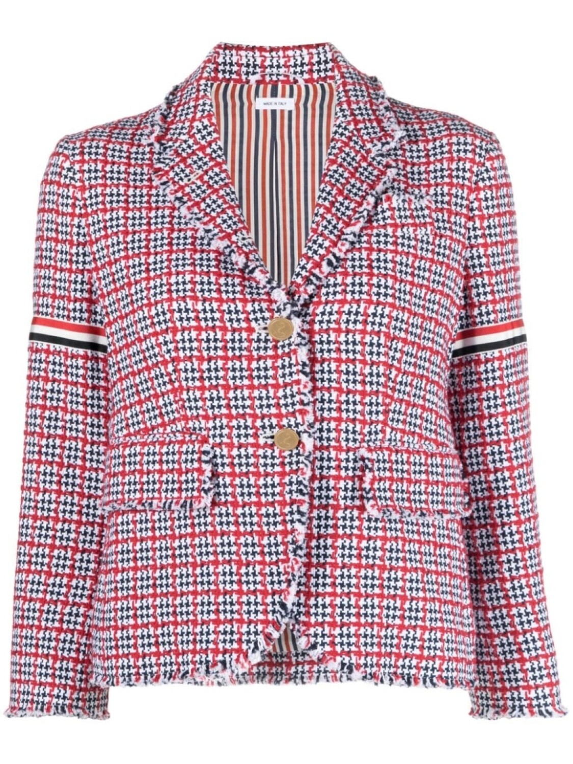 

Thom Browne твидовый жакет в клетку, красный