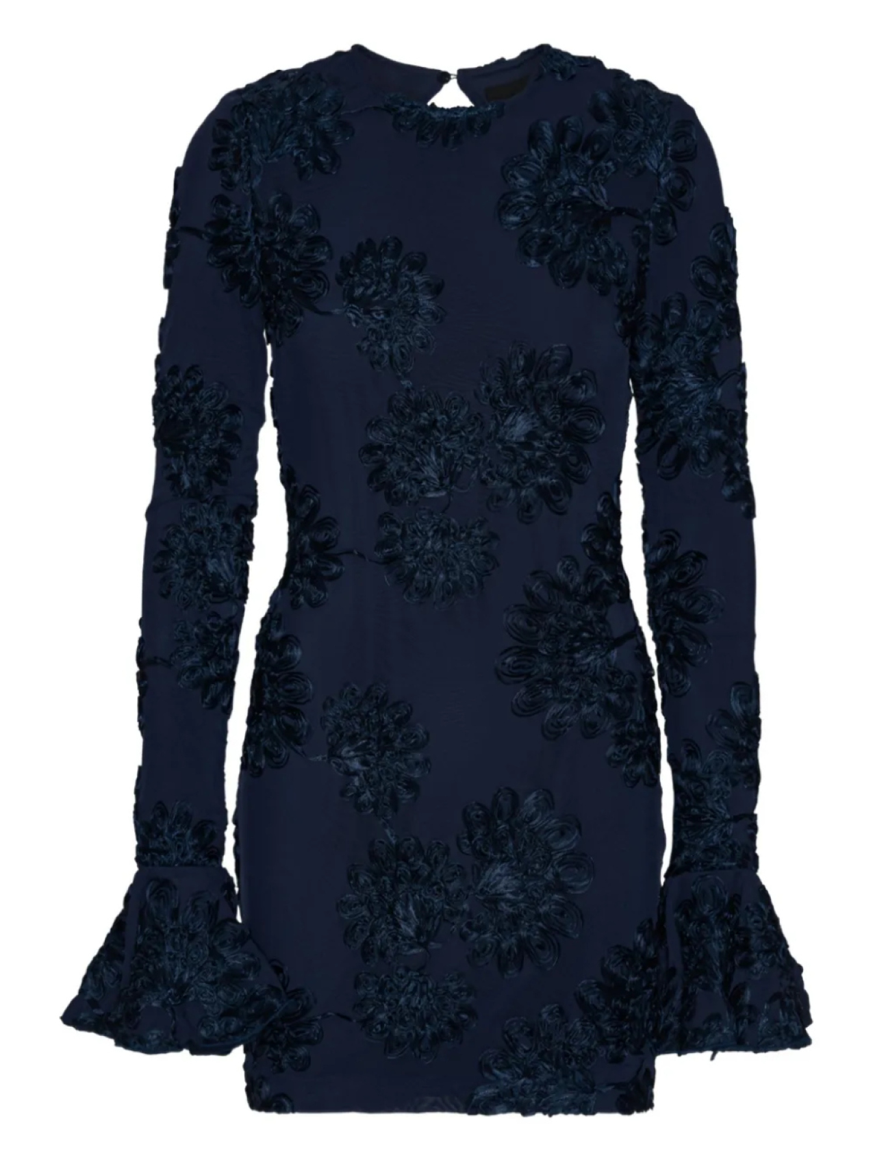 

ROTATE BIRGER CHRISTENSEN 3D цветочное мини-платье из сетки, синий