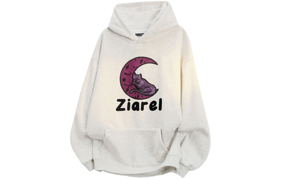 

Толстовка Unisex Hooded Moderate Heavyweight ZIAREL, белый heather серый