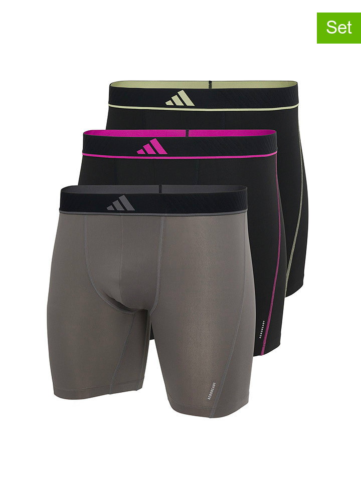 

Adidas Комплект из 3 штук: боксерские шорты серо-черного цвета