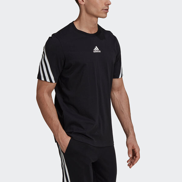 Футболка m 3s tape tee printing sports short sleeve black Adidas, черный — фото 4