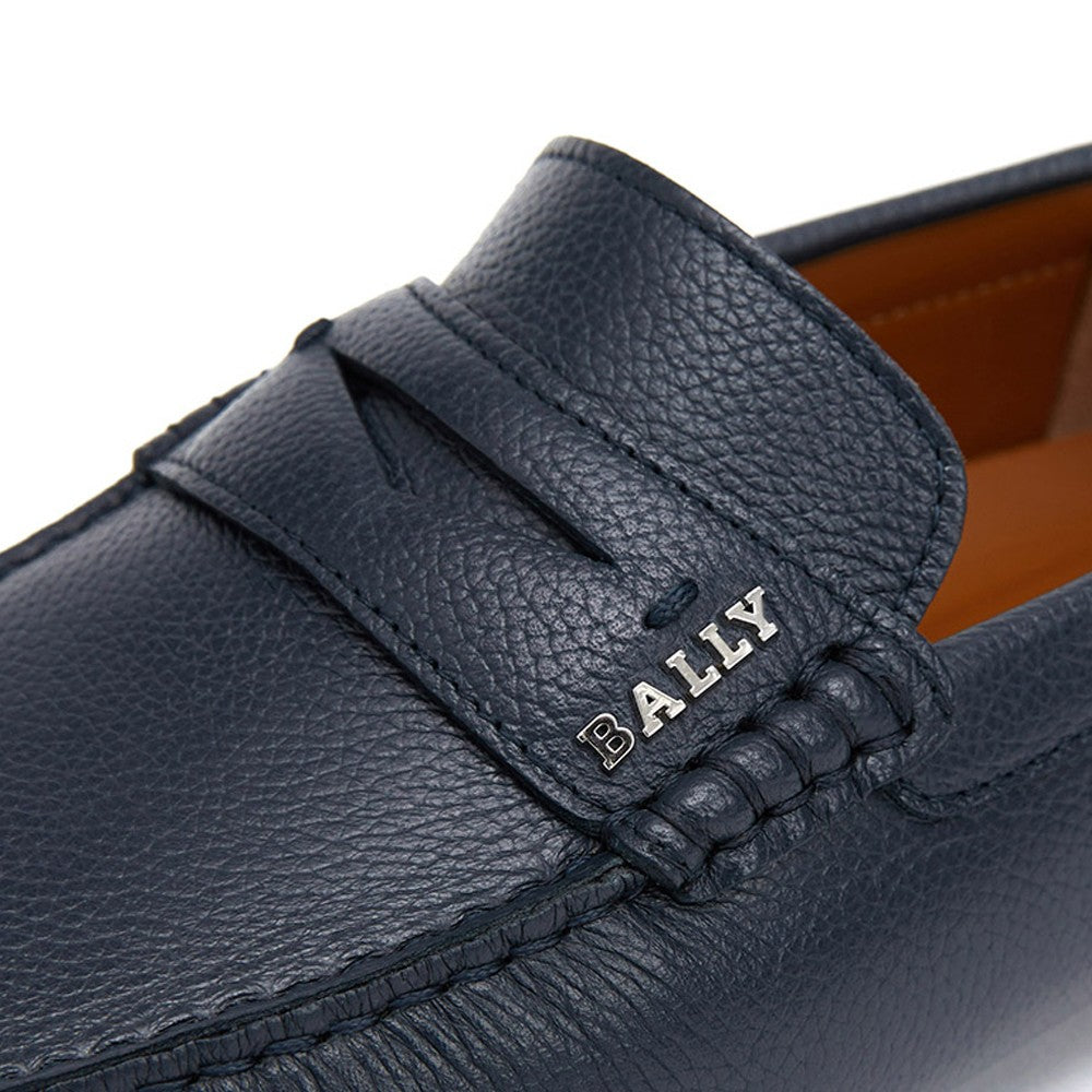 Bally Pavel 6217578 Мужские темно-синие туфли для вождения из бычьей кожи с принтом — фото 3