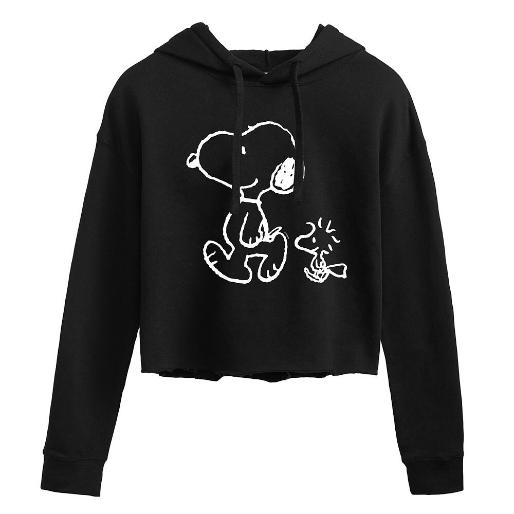 

Укороченное худи для подростков Peanuts Snoopy & Woodstock Walk Licensed Character, черный