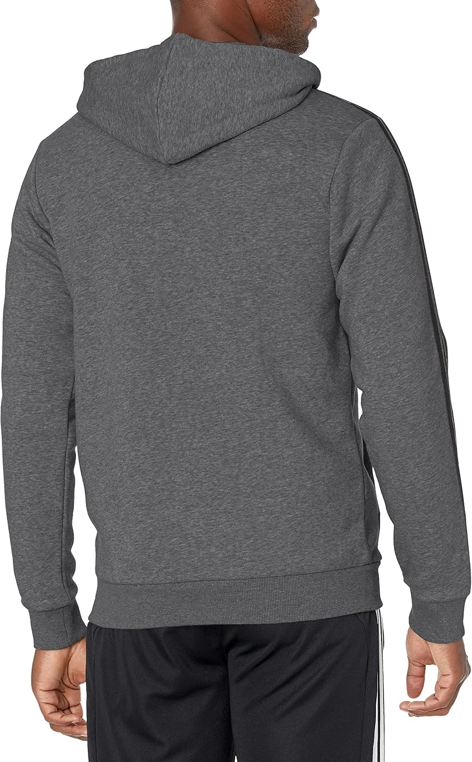Толстовка Adidas Men's Essentials Fleece 3-Stripes Full-Zip, темно-серый — фото 2
