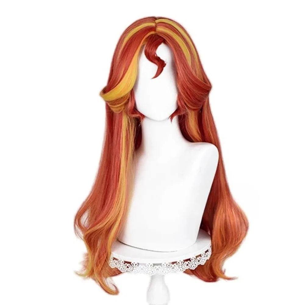 Парик для косплея «Sunset Shimmer» оранжево-красно-желтый Xingbiyou