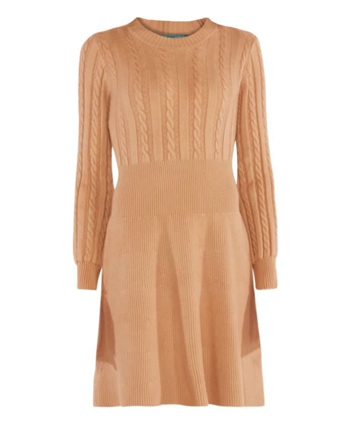 

Элегантное вязаное платье с бахромой для женщин Tooche, бежевый