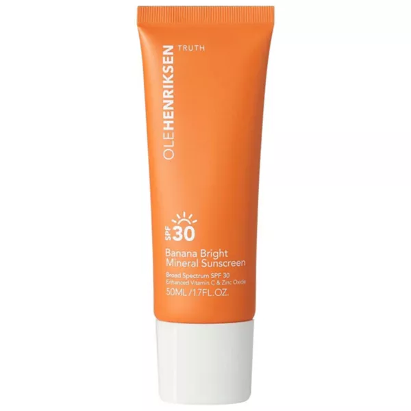 

Банановый яркий минеральный солнцезащитный крем для лица spf 30 Olehenriksen
