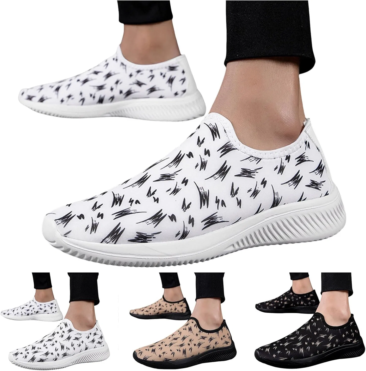 Кроссовки Running Schuhe Herren - Modische Herren-Sportschuhe Mit Flachem Boden Für Bequemen Leichten Alltag Generic, Weiß — фото 4