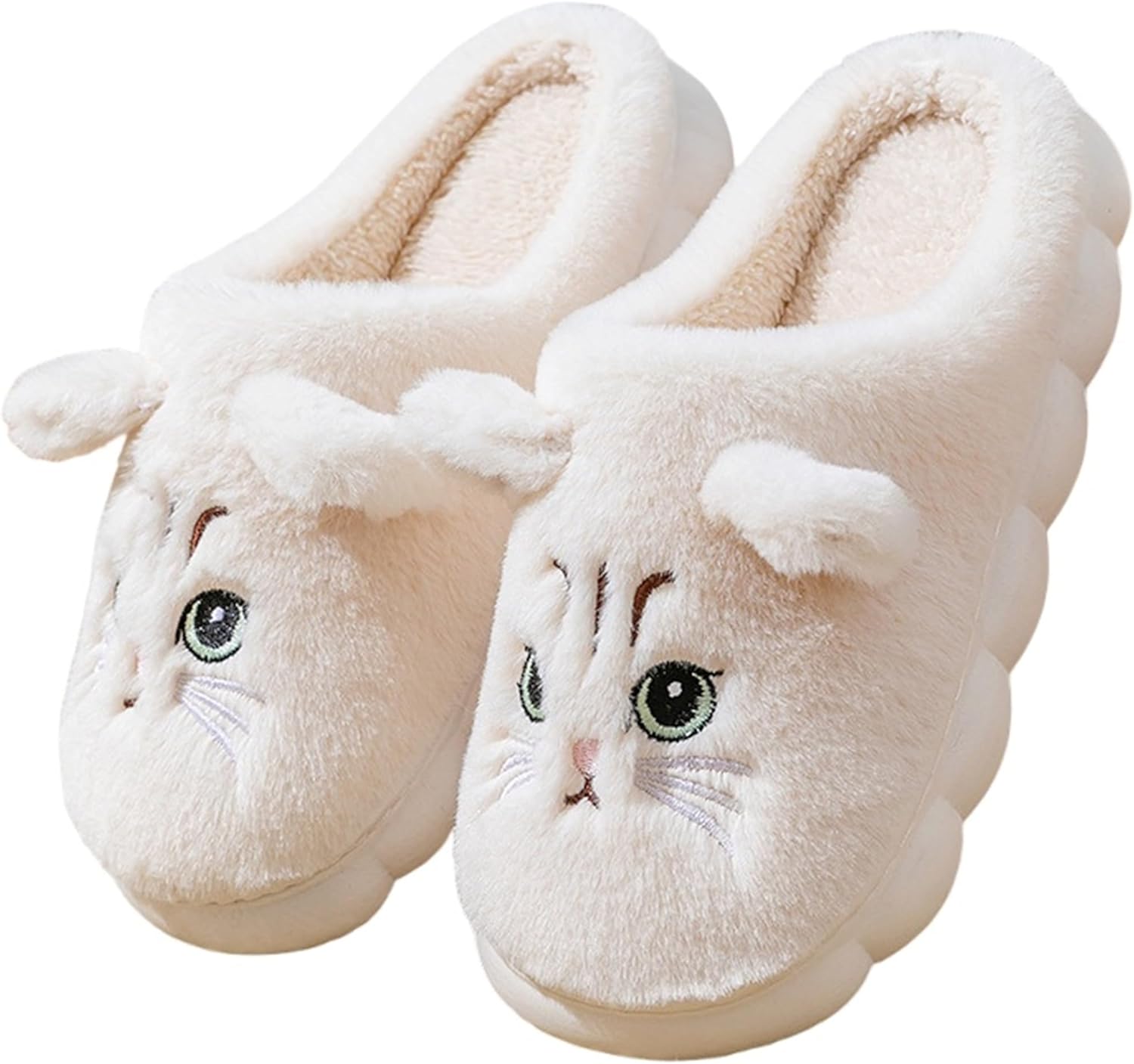 

Тапочки AZCHEN с животными для женщин, милые тапочки в виде кота, уютные домашние мужские пушистые зимние тапочки, забавные хлопковые тапочки для взрослых, белый