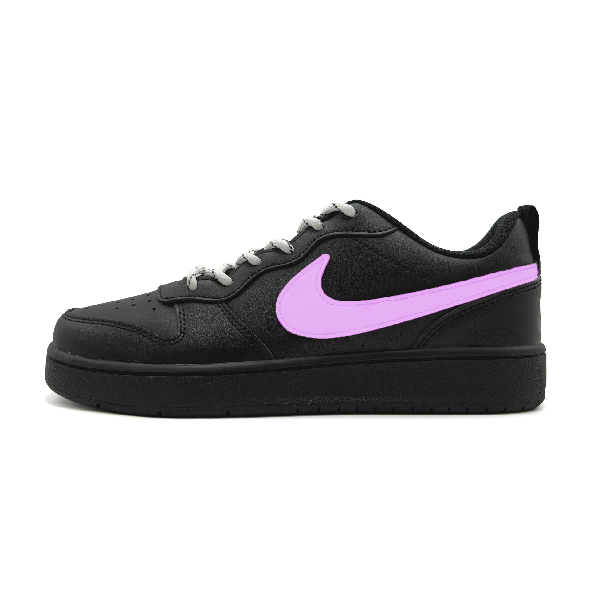 

Nike Court Borough Purple Iridescent нескользящие устойчивые к истиранию низкие кроссовки для скейтбординга светло-фиолетовые kids'