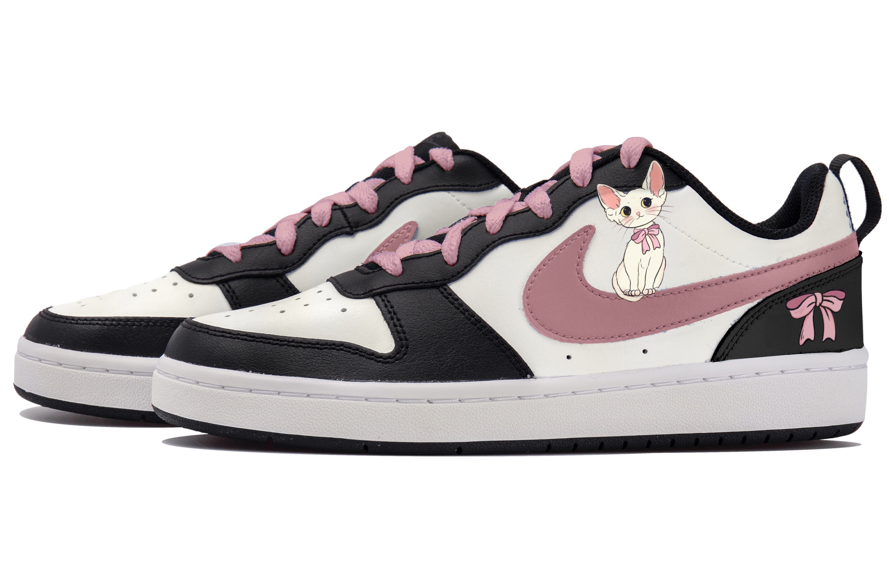 

Кроссовки Nike Court Borough 2 Skateboarding Shoes Women's Low-top Black/white/pink, розовый