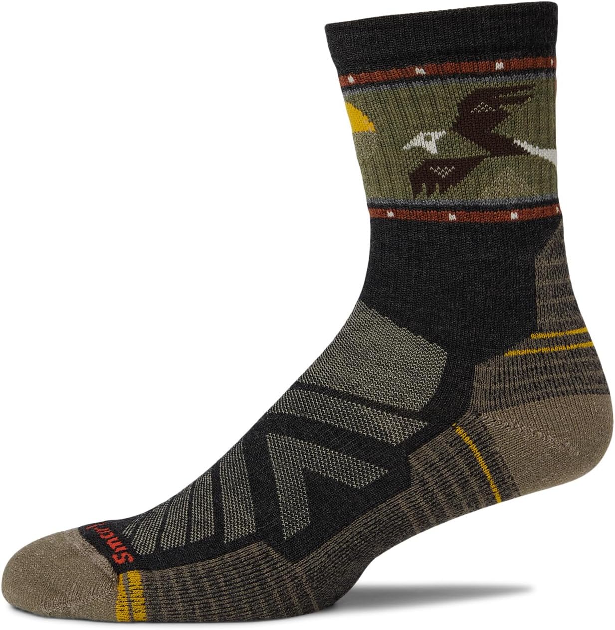 

Носки Smartwool Hike Light Cushion Soaring Print Mid Crew Socks, цвет Charcoal