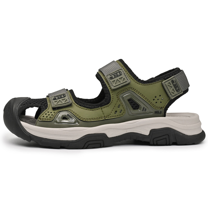 

PEHL Пляжные сандалии мужские черно-серо-зеленые, цвет Green