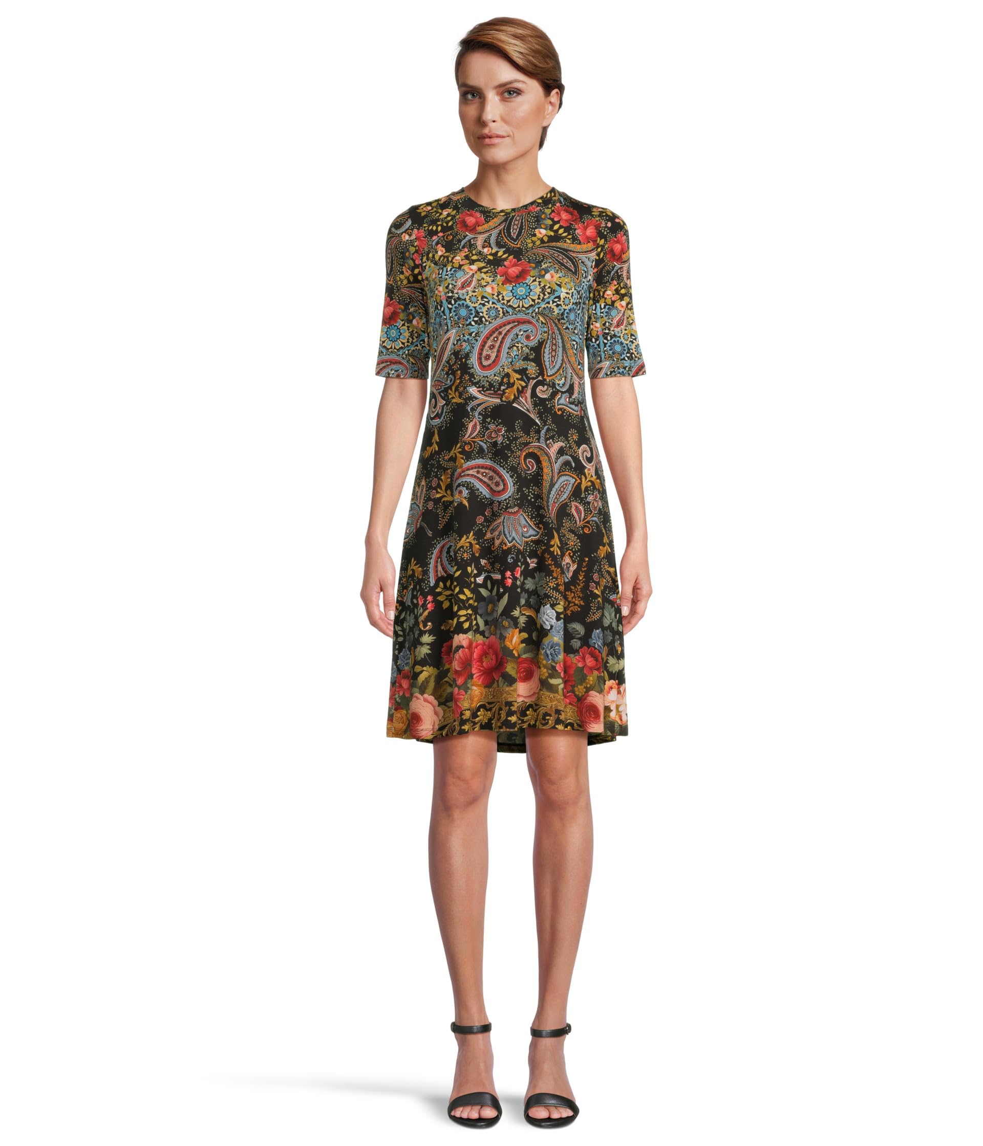 

Платье Johnny Was The Janie Favorite Elbow Sleeve Mock Neck Dress, цвет Leto