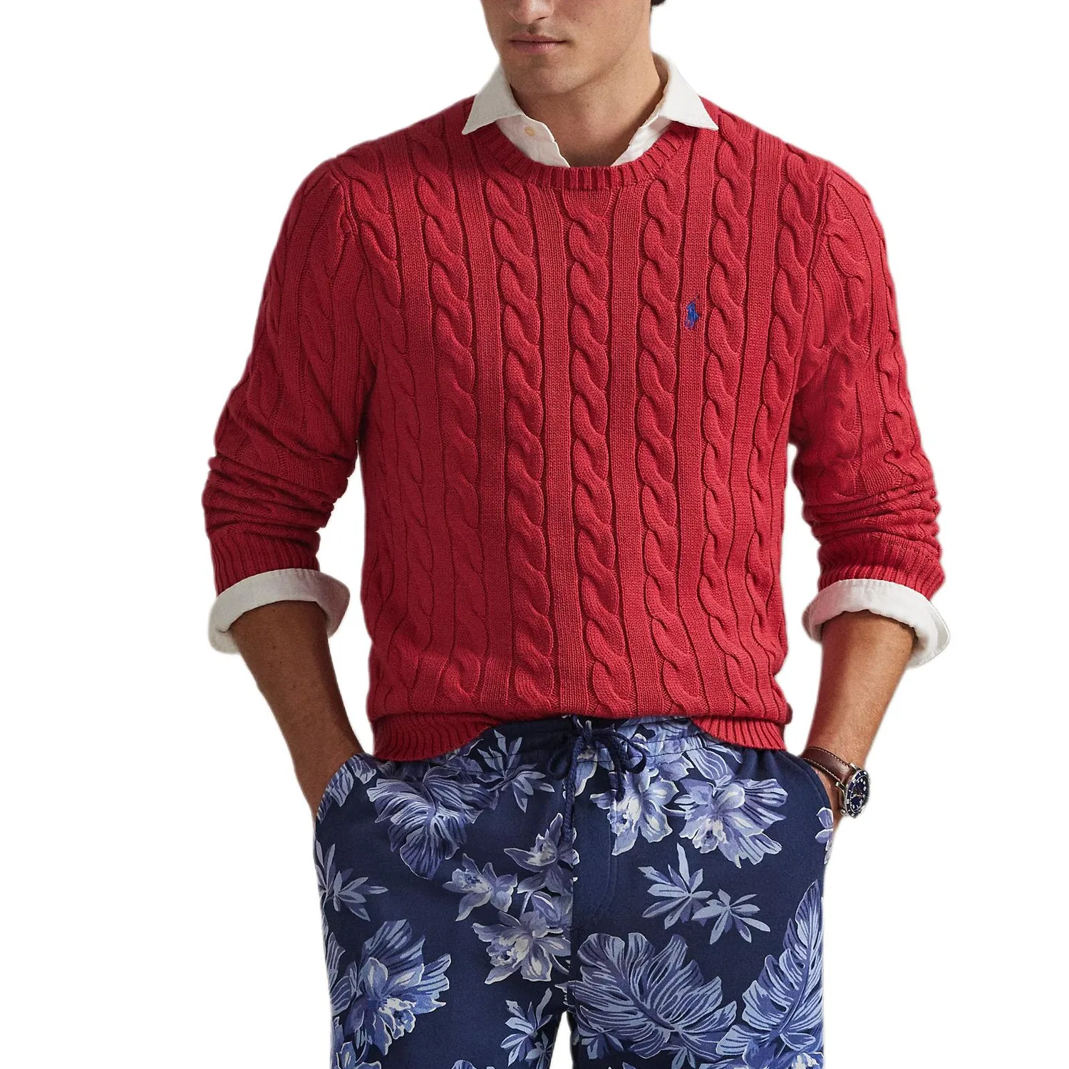 Вязаный свитер мужской Polo Ralph Lauren красный — фото 3