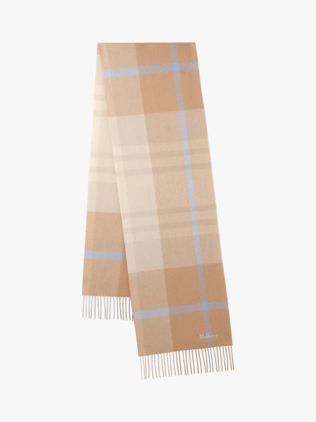 

Шарф из мериносовой шерсти Mulberry, Camel/Poplin Blue