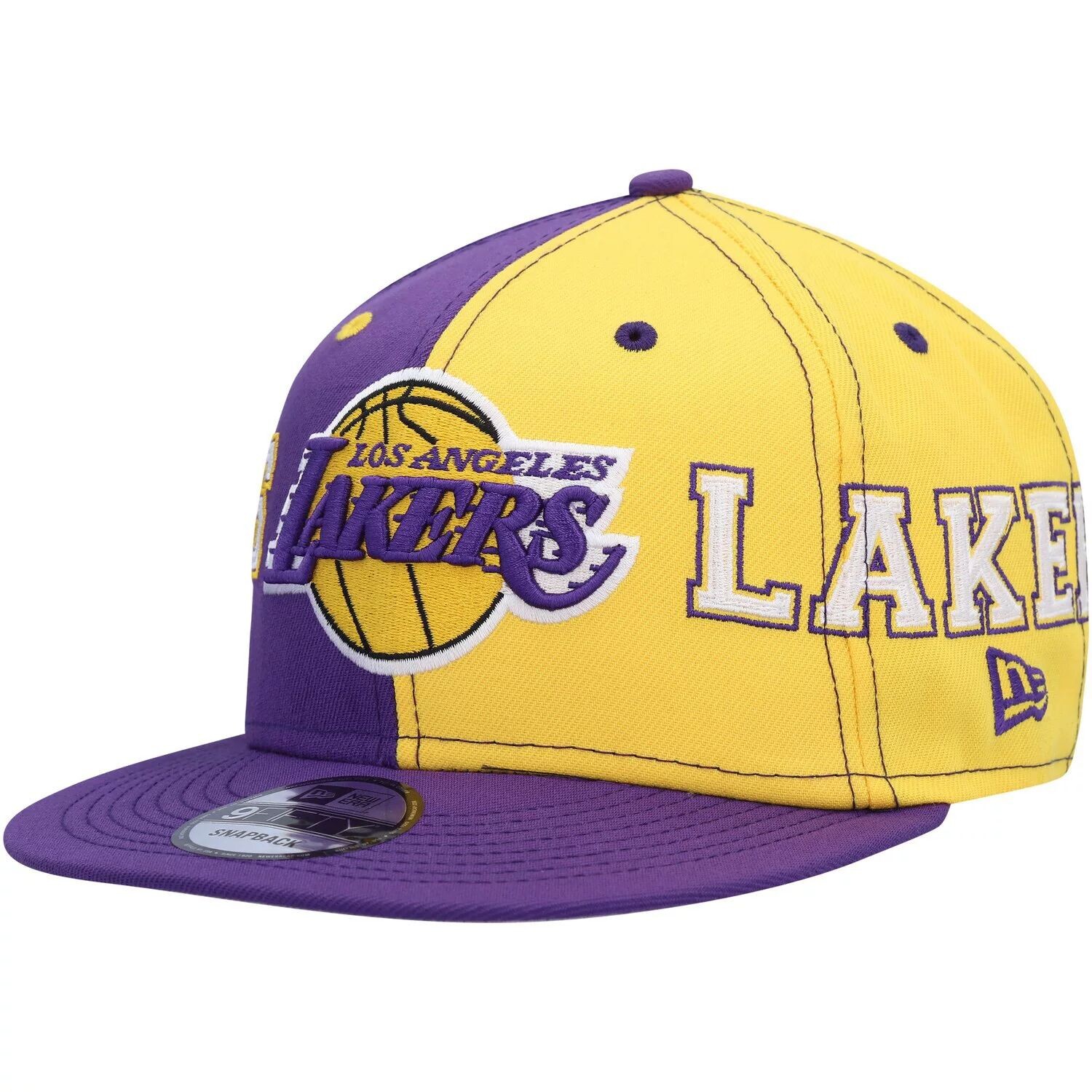 

Мужская бейсболка New Era фиолетового/золотого цвета Los Angeles Lakers Team Split 9FIFTY Snapback