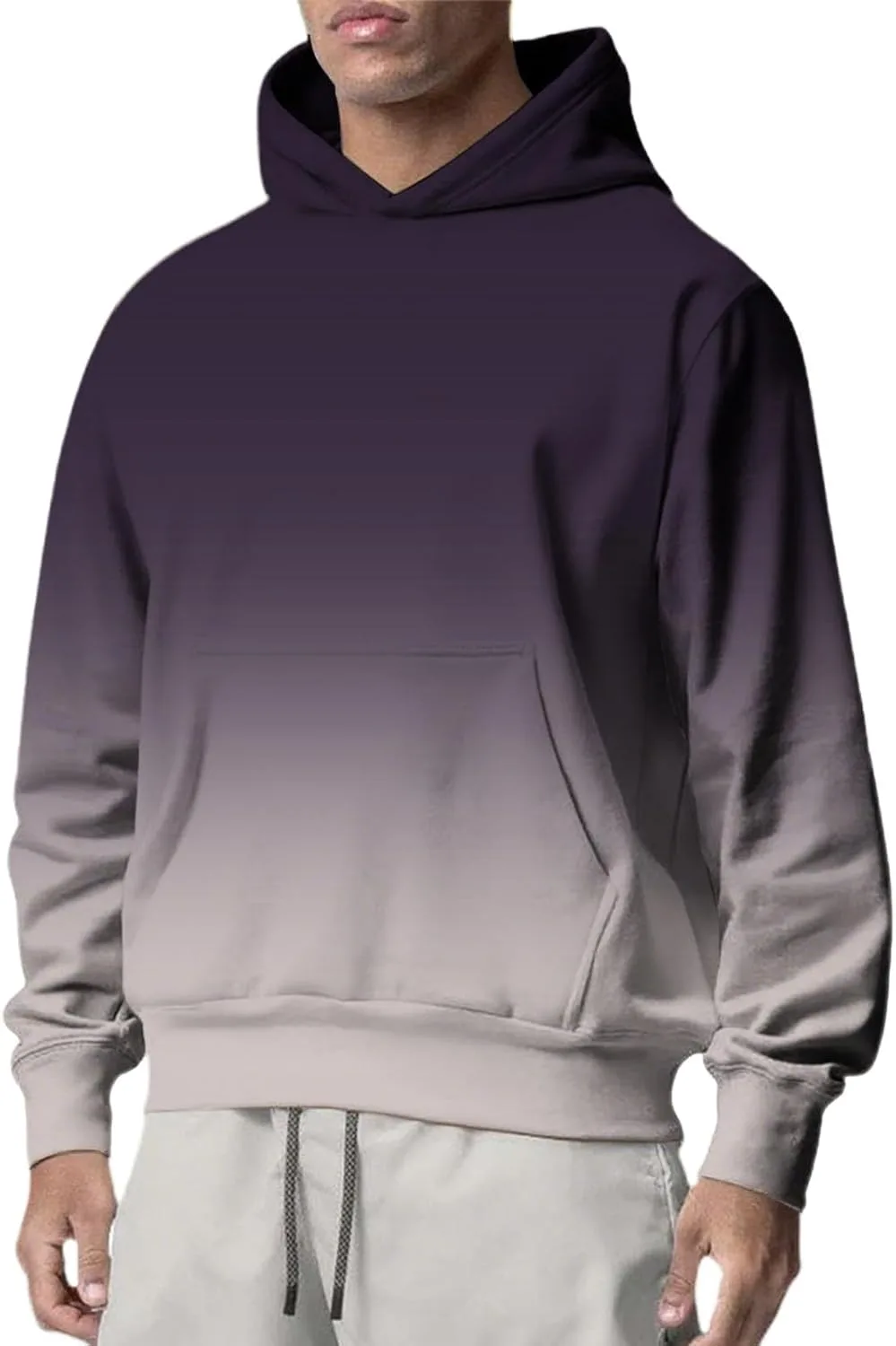 

Мужской худи с градиентом, длинный рукав, карман