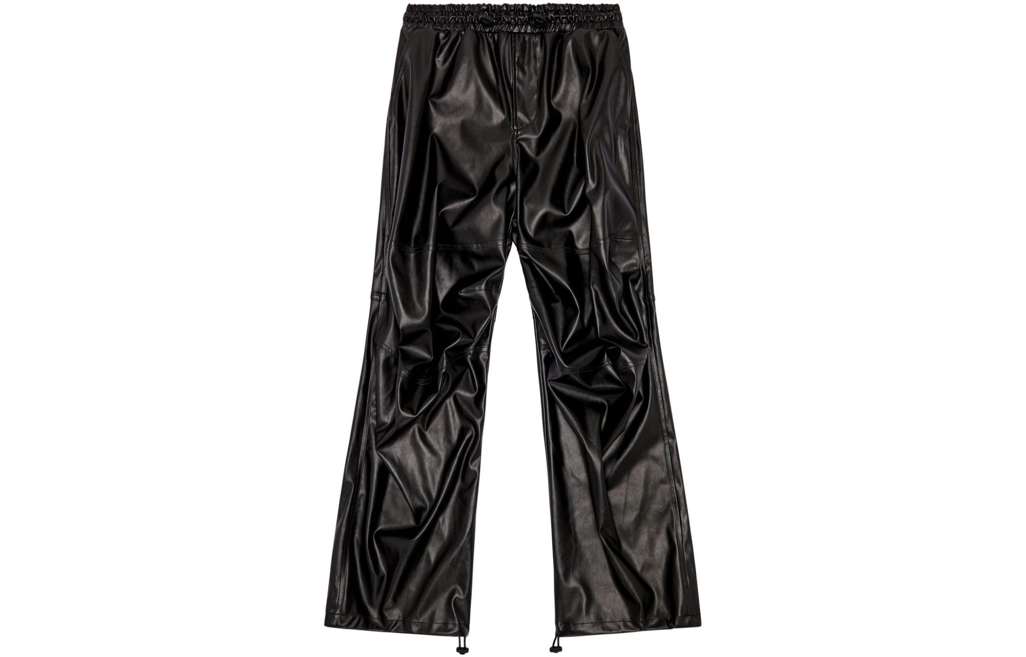 FW23 Кожаные брюки мужские черные DIESEL — фото 2