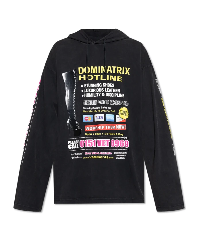 

Толстовка с капюшоном Vetements, черный