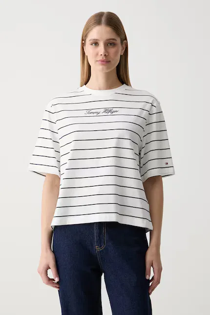 Футболка с коротким рукавом в полоску Tommy Hilfiger, белый