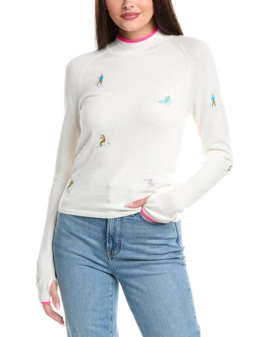 

Джемпер WISPR Ditsy Ski с вышивкой и воротником-стойкой из смесового шелка, белый