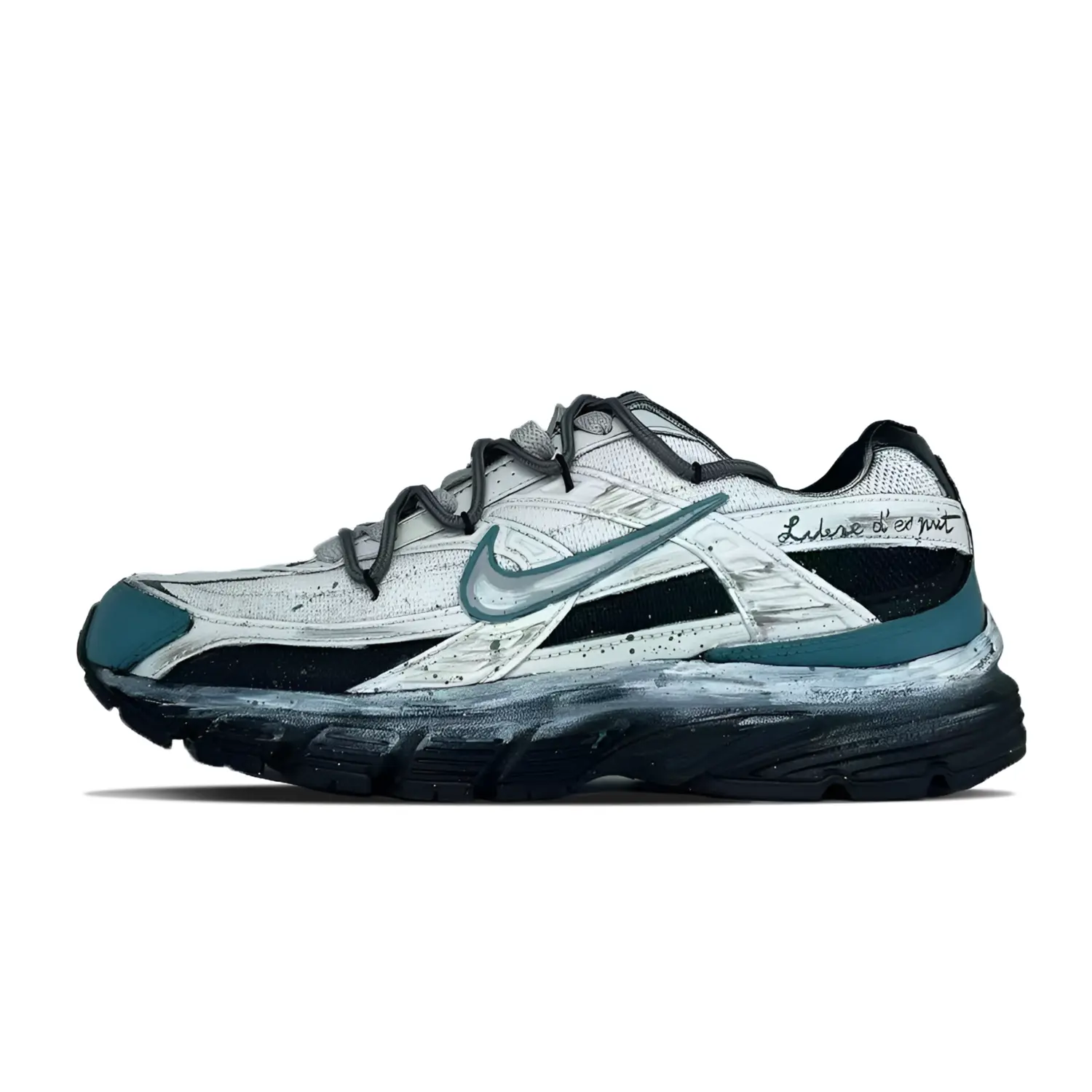 

Nike Мужские низкие беговые кроссовки Initiator с амортизацией, износостойкостью и воздухопроницаемостью, бежево-синего цвета