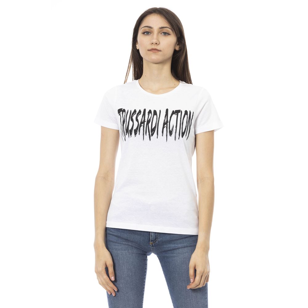 

Белый хлопковый женский топ Trussardi