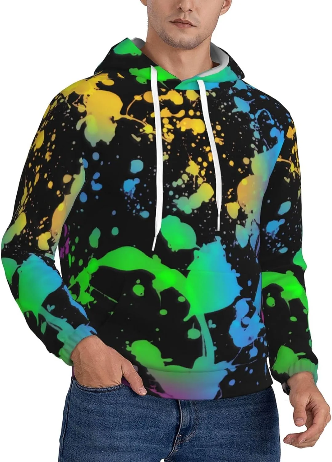 

Толстовка с капюшоном Rainbow Of Neon Paint Splatters SDERDZSE